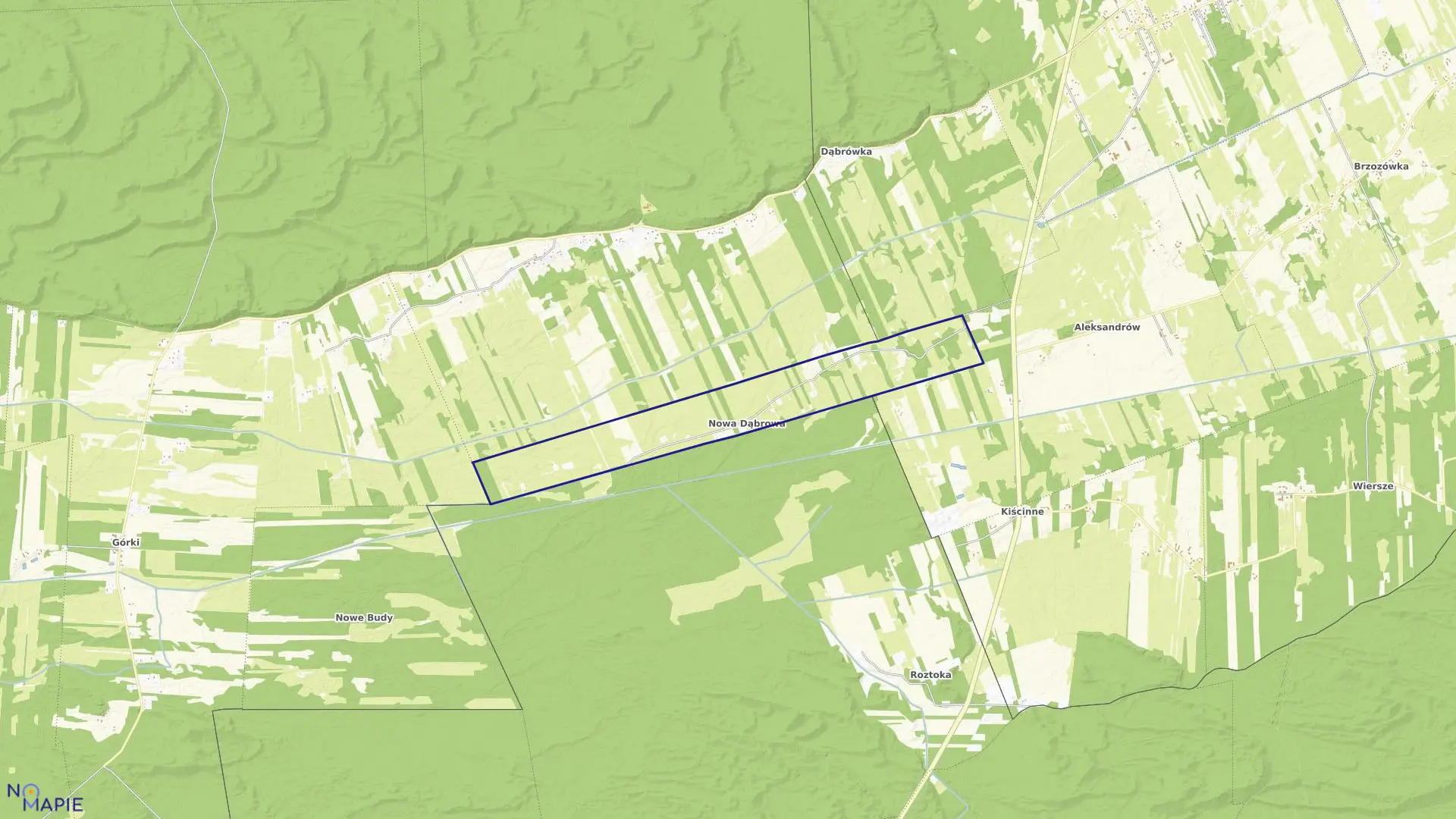 Mapa obrębu NOWA DĄBROWA w gminie Leoncin