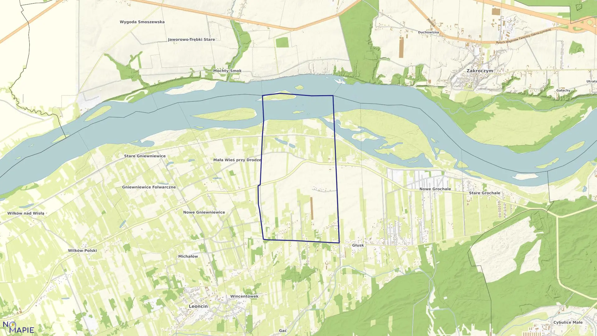 Mapa obrębu NOWA MAŁA WIEŚ w gminie Leoncin