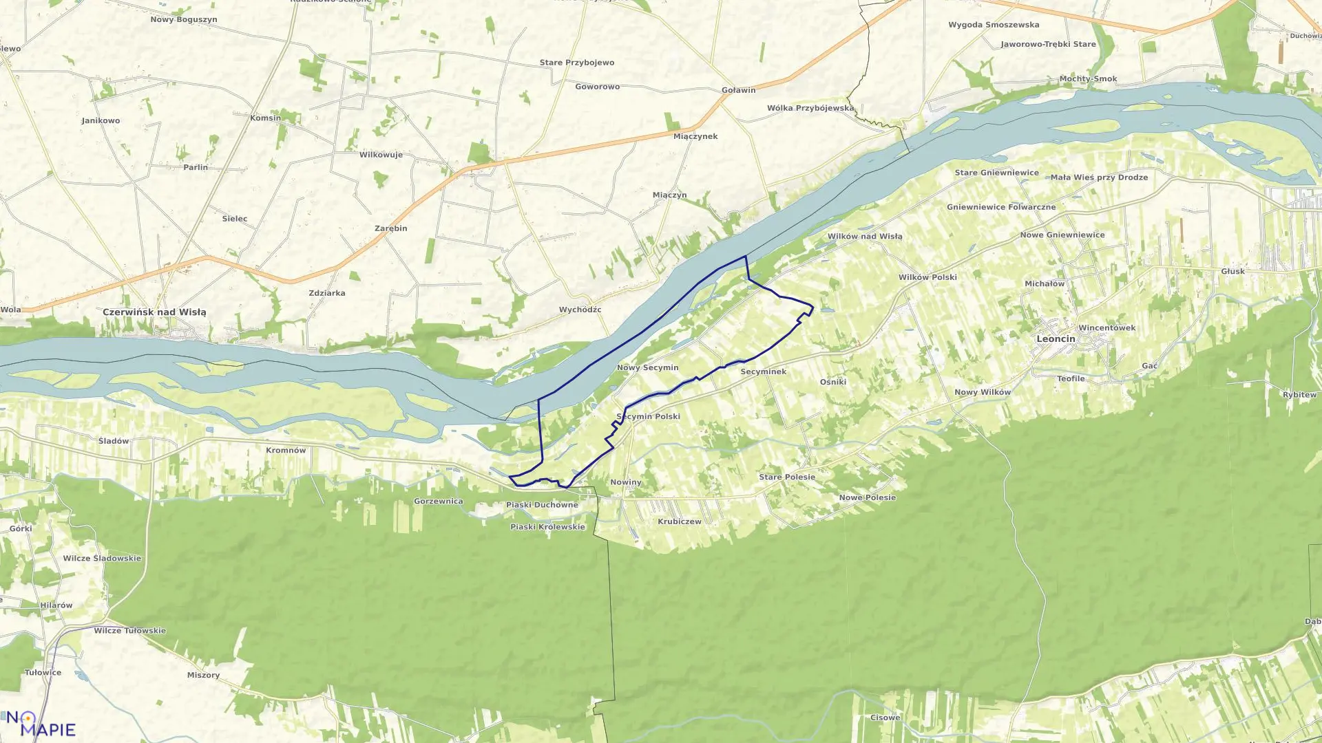 Mapa obrębu NOWY SECYMIN w gminie Leoncin