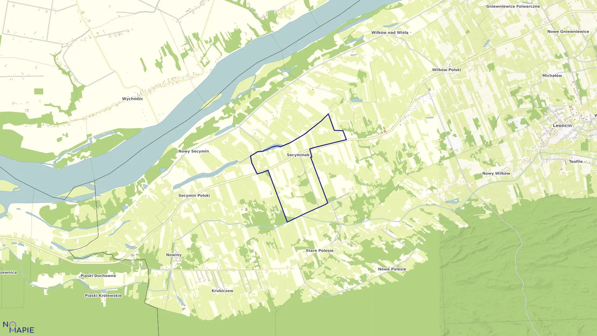 Mapa obrębu SECYMINEK w gminie Leoncin