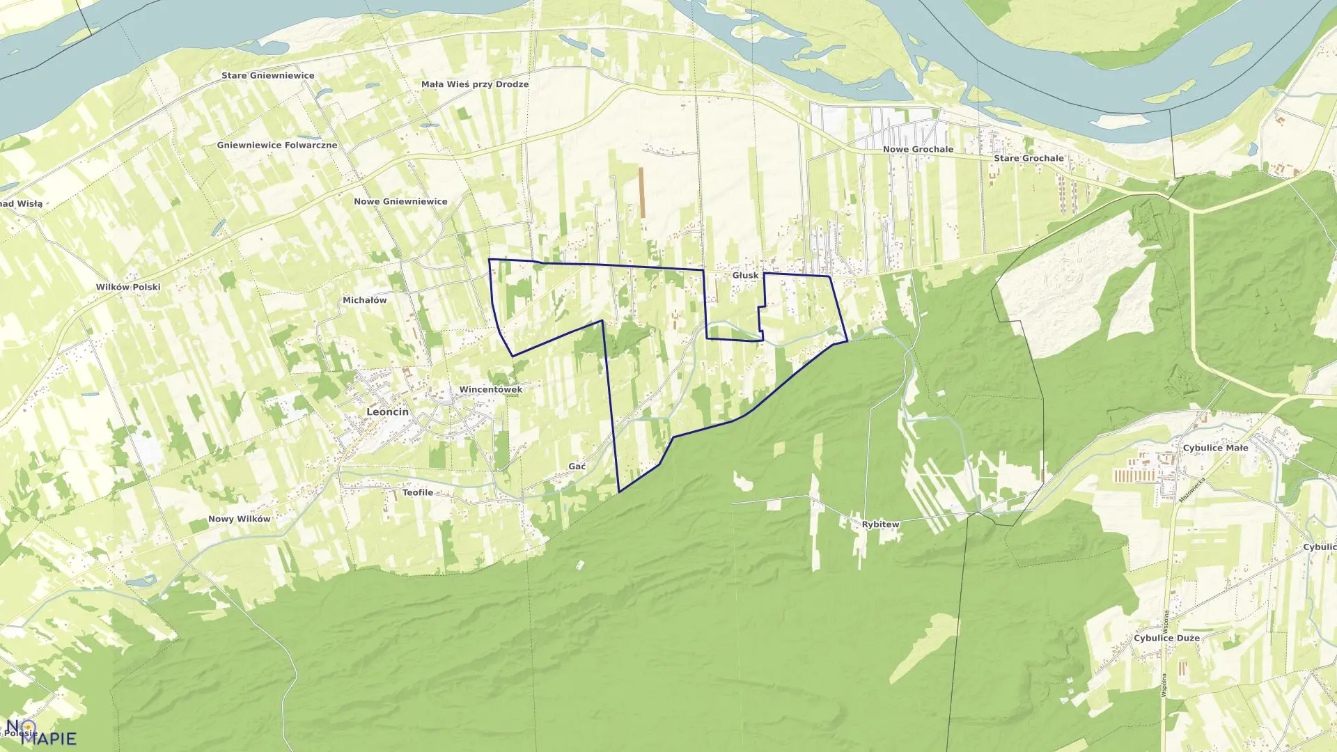 Mapa obrębu STANISŁAWÓW w gminie Leoncin